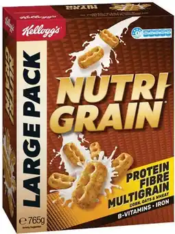 IGA Kellogg's Nutri‑Grain 765g, Nutri‑Grain High Protein 500g or Crunchy Nut Corn Flakes 640g offer