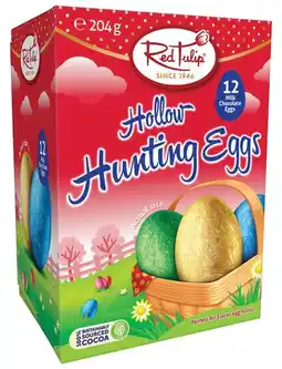 IGA Red Tulip Hollow Hunting Eggs 204g or Cadbury Dairy Milk Hollow Easter Egg Box 187g offer