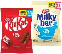 IGA Nestlé KitKat, Milky Bar or Smarties Fun Size 11 Pack Selected Varieties offer