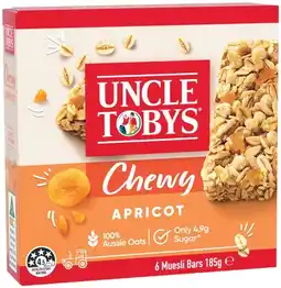 IGA Uncle Tobys Muesli Bars 6 Pack Selected Varieties offer