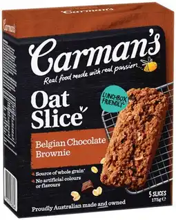 IGA Carman's Oat Crunch Clusters, Oat Slice 5 Pack or Fruit Straps 5 Twin Pack Selected Varieties offer