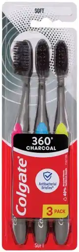 IGA Colgate 360° Charcoal Soft Toothbrush 3 Pack offer