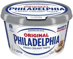 IGA Philadelphia Cream Cheese Spreadable Tub 250g Selected Varieties offer