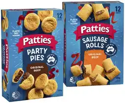 IGA Patties Classic Sausage Rolls, Party Pasties, Quiches or Pies 12 Pack offer