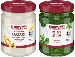 IGA MasterFoods Tartare Sauce 220g, Mint Jelly 290g or Seafood Cocktail 260g offer