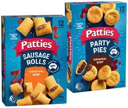 IGA Patties Classic Sausage Rolls, Party Pies, Pasties or Quiches 12 Pack offer