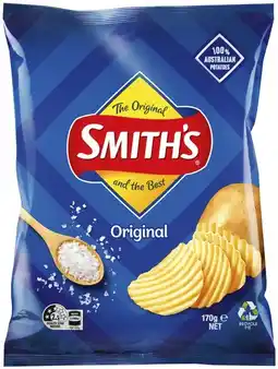 IGA Smith’s Potato Chips 150-170g Selected Varieties offer