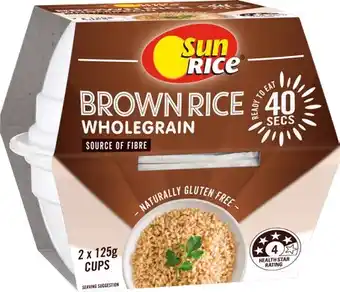 IGA SunRice Microwave Rice Cup 2 Pack Selected Varieties offer