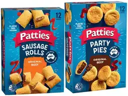 IGA Patties Party Pies, Sausage Rolls, Pasties or Quiches 12 Pack Selected Varieties offer