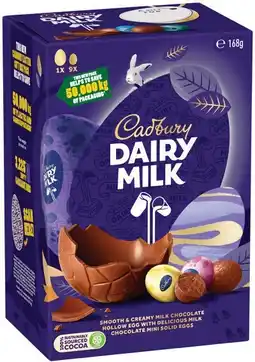 IGA Cadbury Chocolate Hollow Egg Gift Box 153‑172g Selected Varieties offer