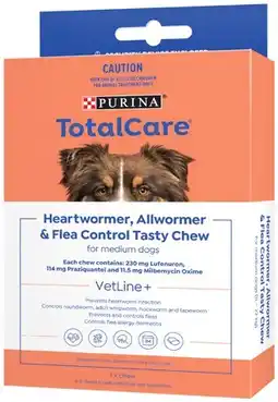 IGA Purina TotalCare VetLine+ Heartwormer, Allwormer & Flea Control Tasty Chew for Medium Dogs 1 Pack offer