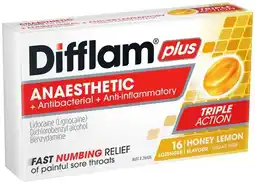 IGA Difflam Plus Sore Throat Relief Lozenges 16 Pack Selected Varieties offer