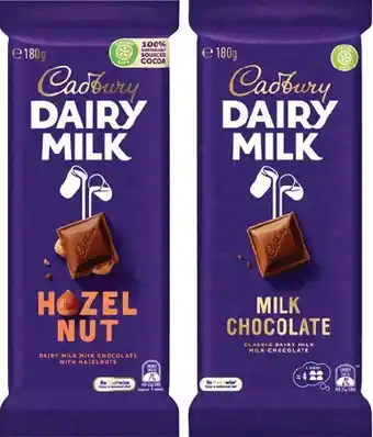 IGA Cadbury Chocolate Block 150‑190g Selected Varieties offer