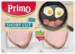 IGA Primo Short Cut or Middle Rindless Bacon Twin Pack 500g offer