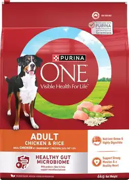 IGA Purina One Adult Chicken & Rice Dry Dog Food 6kg offer