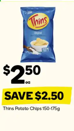 Woolworths Thins Potato Chips offer