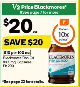 Woolworths Blackmores Fish Oil offer