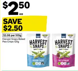 Woolworths Harvest Snaps Baked Pea Crisps offer