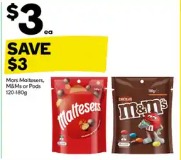 Woolworths Mars Maltesers, M&Ms or Pods offer