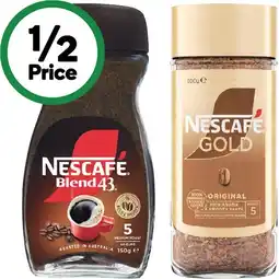 Woolworths Nescafe Blend 43 Coffee 140-150g or Nescafe Gold Coffee 90-100g offer