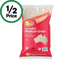 Woolworths SunRice Medium Grain White Rice 10 kg offer