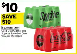 Woolworths Coca-Cola Classic, Zero Sugar or Sprite Soft Drink Varieties offer