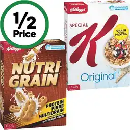 Woolworths Kellogg’s Nutri-Grain 470g or Special K 500g offer