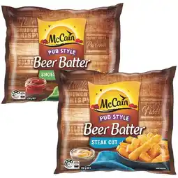 Woolworths McCain Beer Batter Chips or Wedges 750g offer