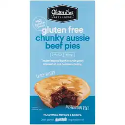 Woolworths Gluten Free Bakehouse Chunky Aussie Beef Pies 340g Pk 2 – From the Freezer offer