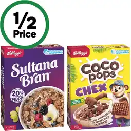 Woolworths Kellogg’s Sultana Bran 700g or Coco Pops Chex 500g offer