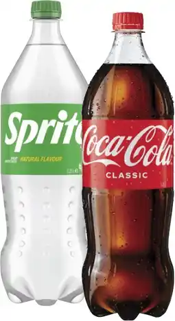 Coles Coca-Cola, Fanta or Sprite Soft Drink 1.25 Litre offer