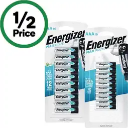 Woolworths Energizer Max Plus Batteries AA or AAA Pk 16 offer