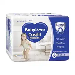 Woolworths BabyLove Cosifit Nappies Pk 26-48 offer