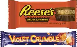 Coles Reese's Chocolate Bar 42g or Violet Crumble Chocolate Bar 50g offer