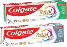 Coles Colgate Total Active Prevention Fresh or Deep Clean Toothpaste 115g offer