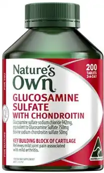 Coles Nature’s Own Glucosamine Sulfate with Chondroitin Tablets 200 Pack offer