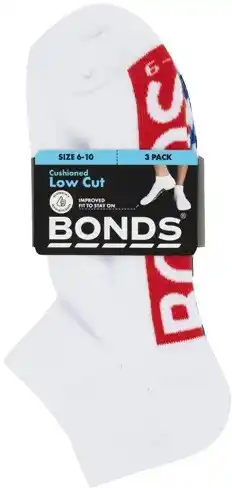 Coles Bonds Men's Logo Lowcut Socks 3 Pack offer