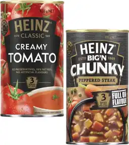 Coles Heinz Classic or Big 'N Chunky Soup 535g offer