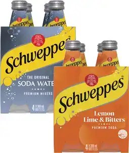 Coles Schweppes Mixers, Soft Drink or Mineral Water 4x300mL offer