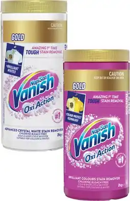 Coles Vanish NapiSan Oxi Action Gold Multi Power Laundry Booster Powder 2kg offer