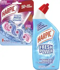 Coles Harpic Fresh Power Liquid 700mL or In The Bowl Toilet Cleaner 39g offer