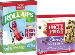 Coles Uncle Tobys Muesli Bars 145g-185g or Roll Ups 94g offer