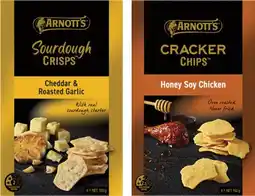 Coles Arnott's Cracker Chips or Sourdough Crackers 150g offer