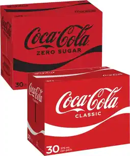 Coles Coca-Cola Soft Drink 30x375mL offer