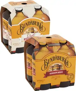 Coles Bundaberg Brewed Soft Drink 4x375mL offer