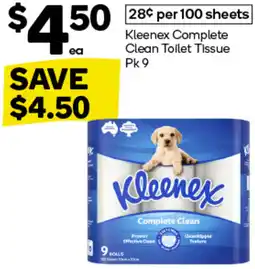 Woolworths Kleenex complete clean toilet tissue offer