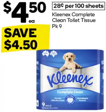 Woolworths Kleenex complete clean toilet tissue offer