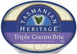 Coles Tasmanian Heritage Triple Cream Brie 125g offer