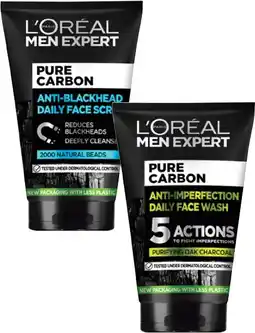 Coles L'Oréal Men Pure Carbon Face Scrub or Wash 100mL offer