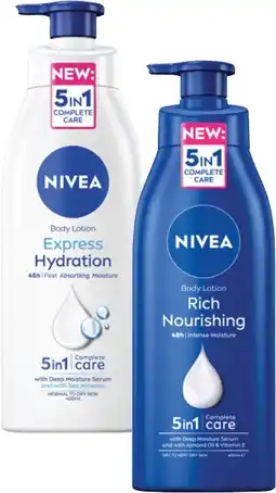 Coles Nivea Rich Nourishing or Express Hydration Body Lotion 400mL offer